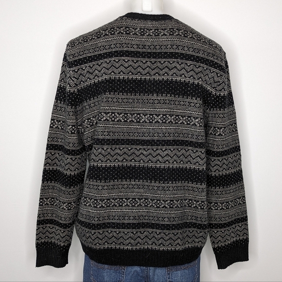 Express grey white 100% lambs wool long sleeve sweater XL - Picture 6 of 9